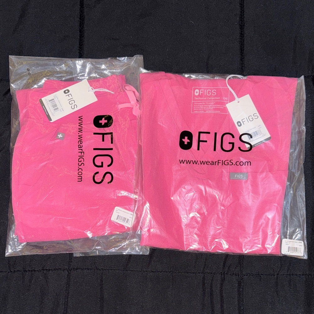FIGS Limited Edition F*ing Pink XXS Scrub Set
